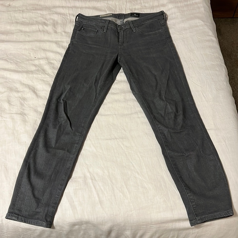 AG grey straight leg petite jeans
